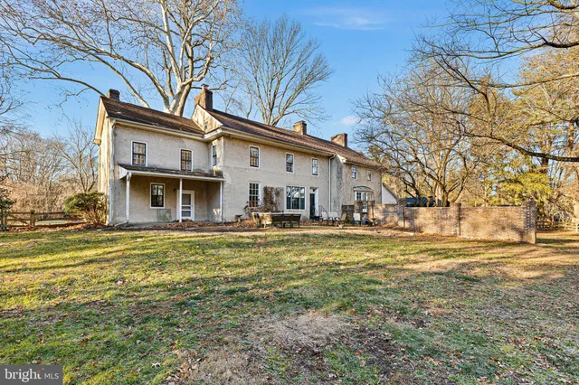 a view of a yard with a large trees