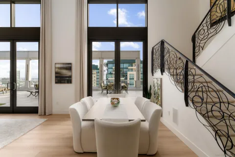 a view of a city with tall buildings