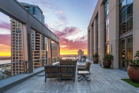 a kitchen with a stove and a table