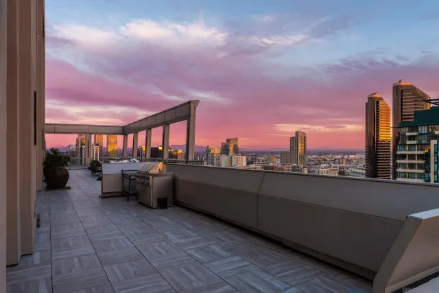 a bedroom with a bed and a fireplace