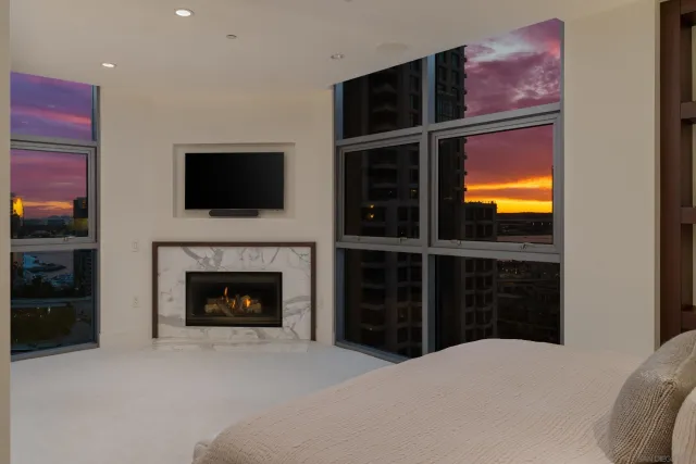 a view of a city with tall buildings