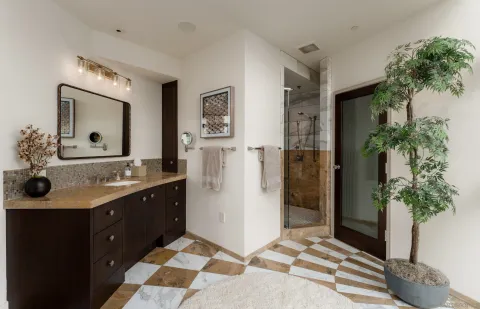 a view of city with tall buildings