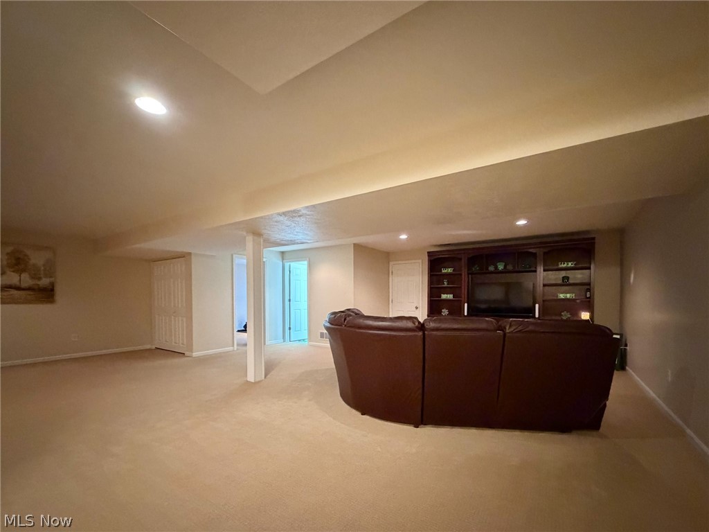 1343 Courtland Road Weirton, WV 26062 - Photo 37 of 50 Living area featuring recessed lighting and light colored carpet
