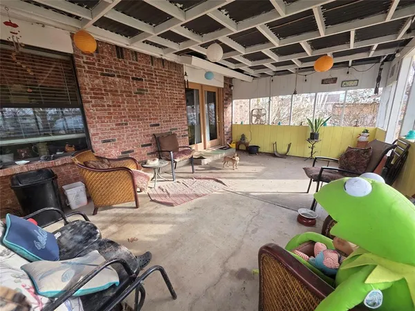 a outdoor living space with furniture