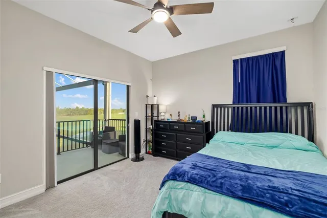 a view of a lake with a terrace