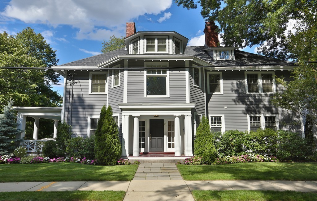 61 Clark Road Brookline, MA 02445 - Photo 1 of 14 front view of a house with a yard