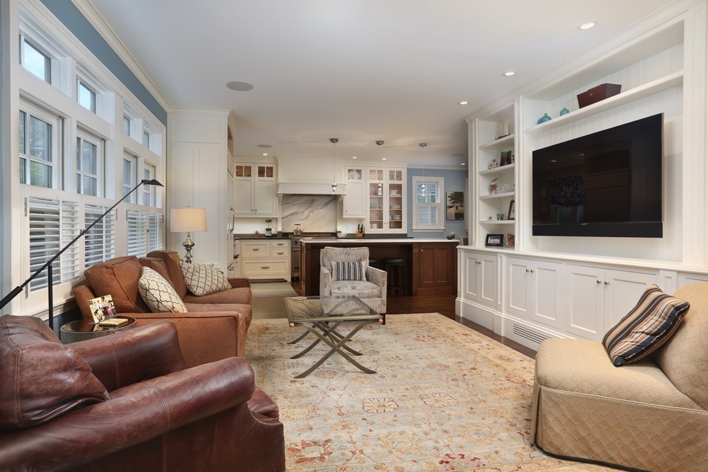 61 Clark Road Brookline, MA 02445 - Photo 4 of 14 a living room with furniture and a flat screen tv