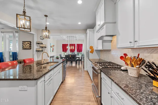 a kitchen with granite countertop lots of counter top space