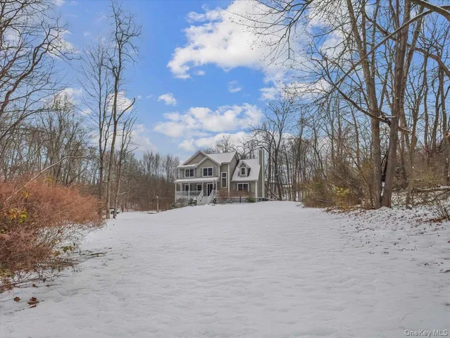 a street view covered with snow