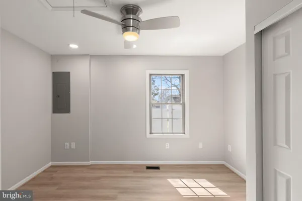 a view of a lake with a terrace