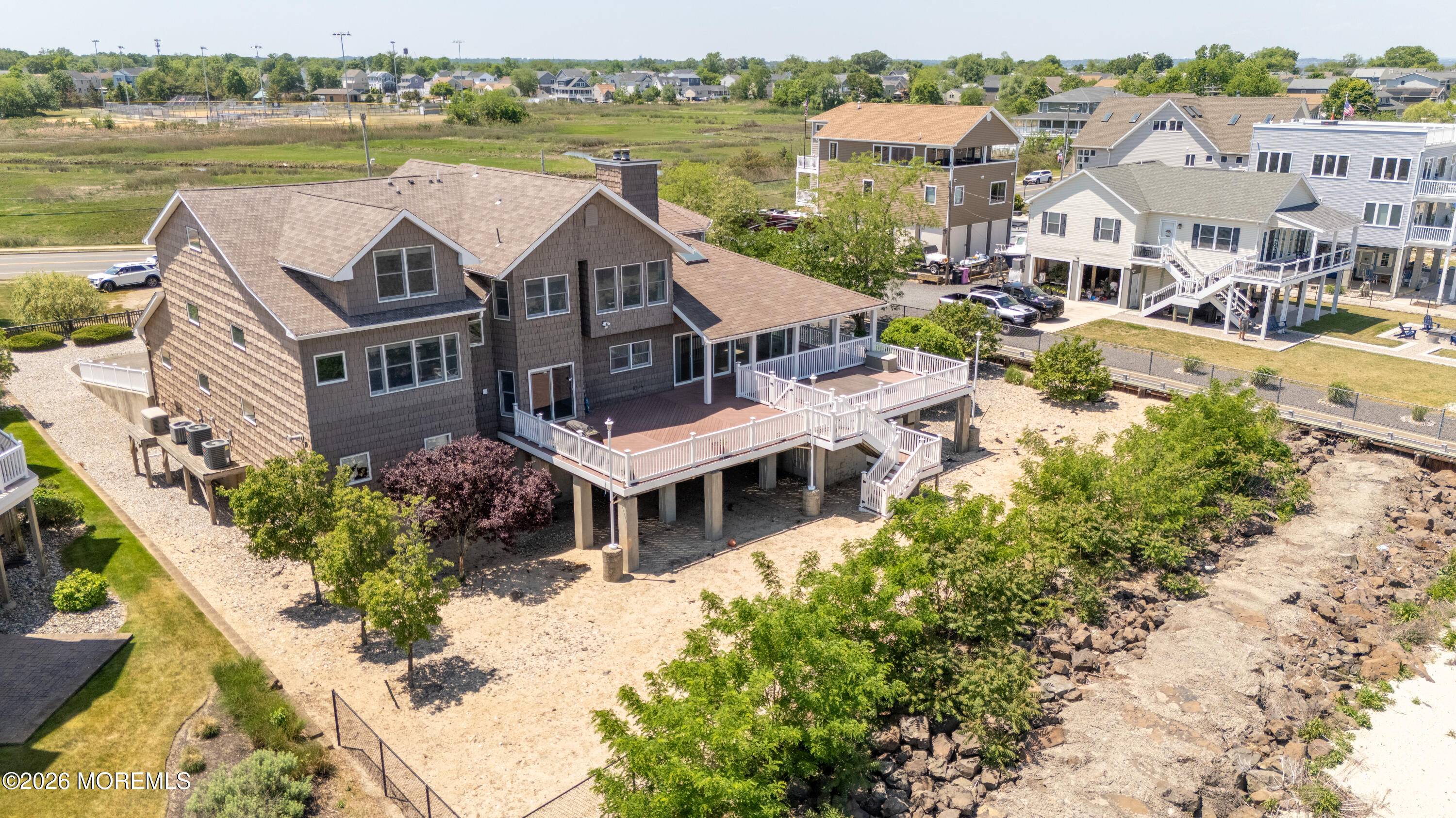 805 Front Street Union Beach, NJ 07735 - Photo 48 of 65 an aerial view of a house with outdoor space and lake view