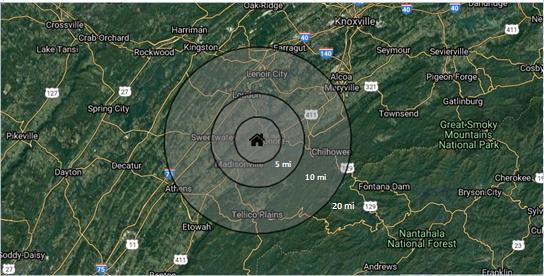 2 Lakeside Road Vonore, TN 37885 - Photo 12 of 12 Cooper Lakeside Rd Radius Map 8-11-20