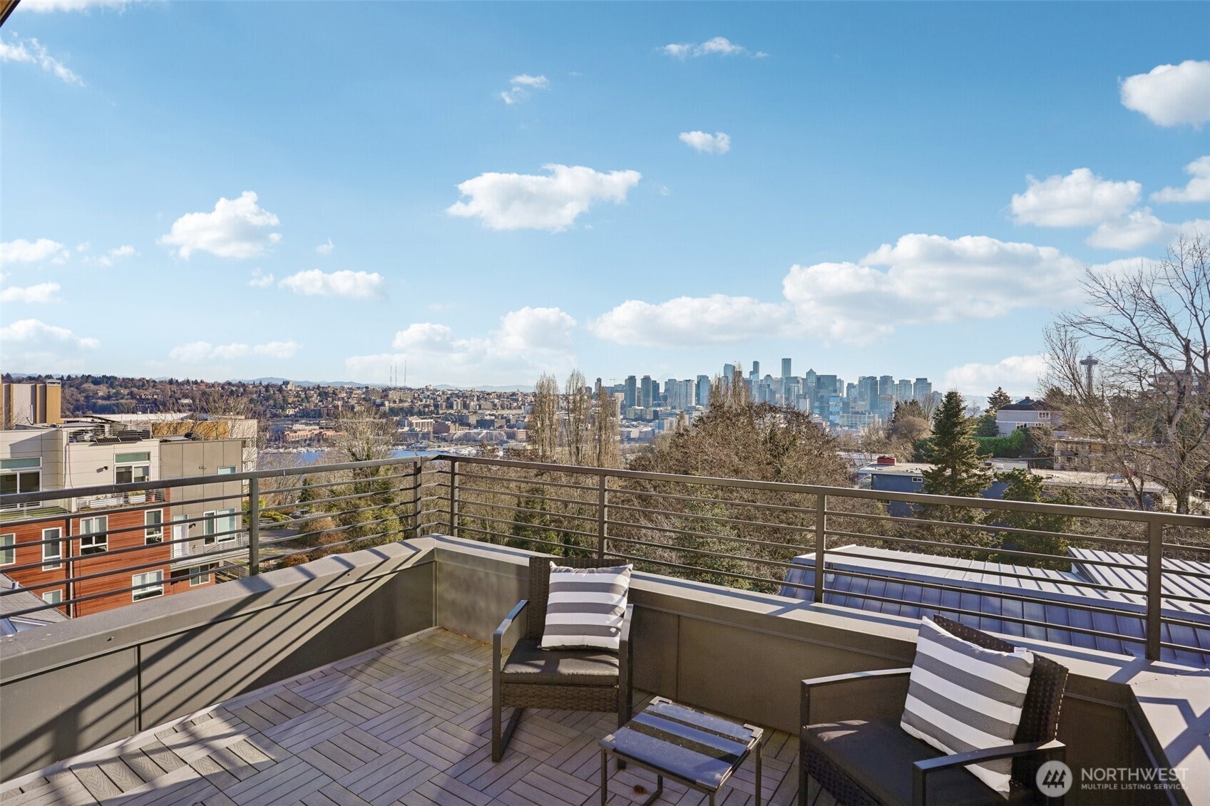 515 Howe Street, Unit A Seattle, WA 98109 - Photo 32 of 40 a view of a terrace with sitting area