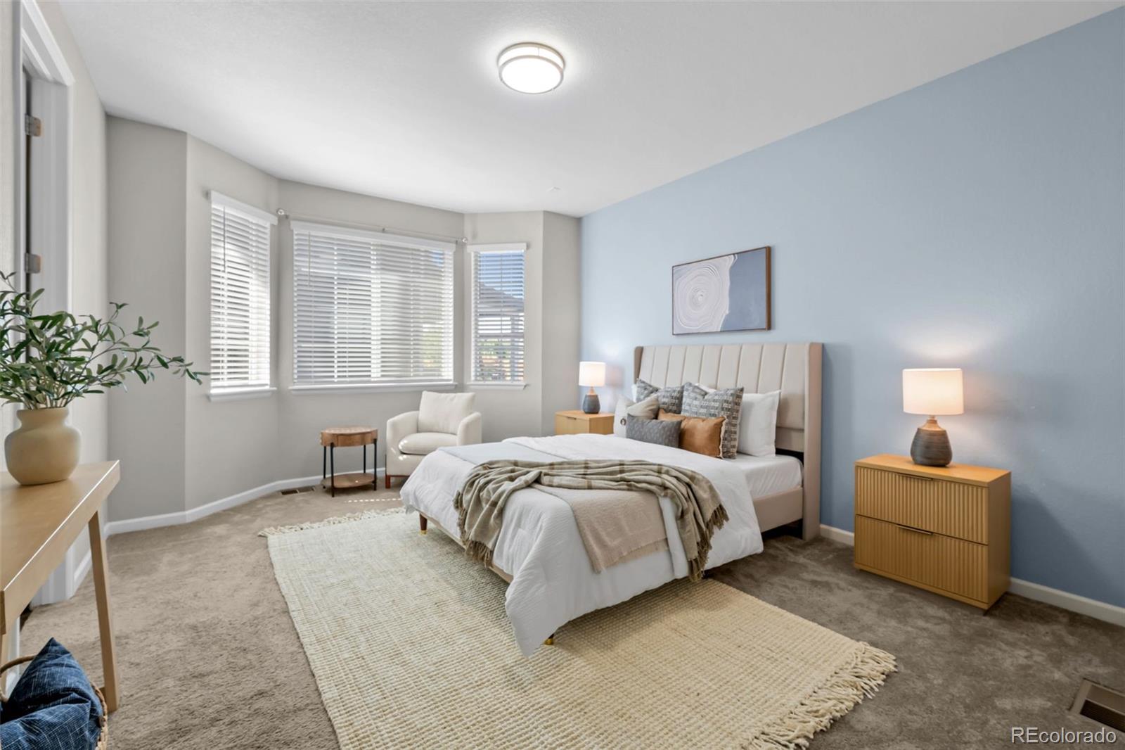 450 Pikes View Drive Erie, CO 80516 - Photo 23 of 45 a bedroom with bed and a potted plant