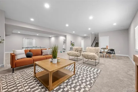 a living room with furniture