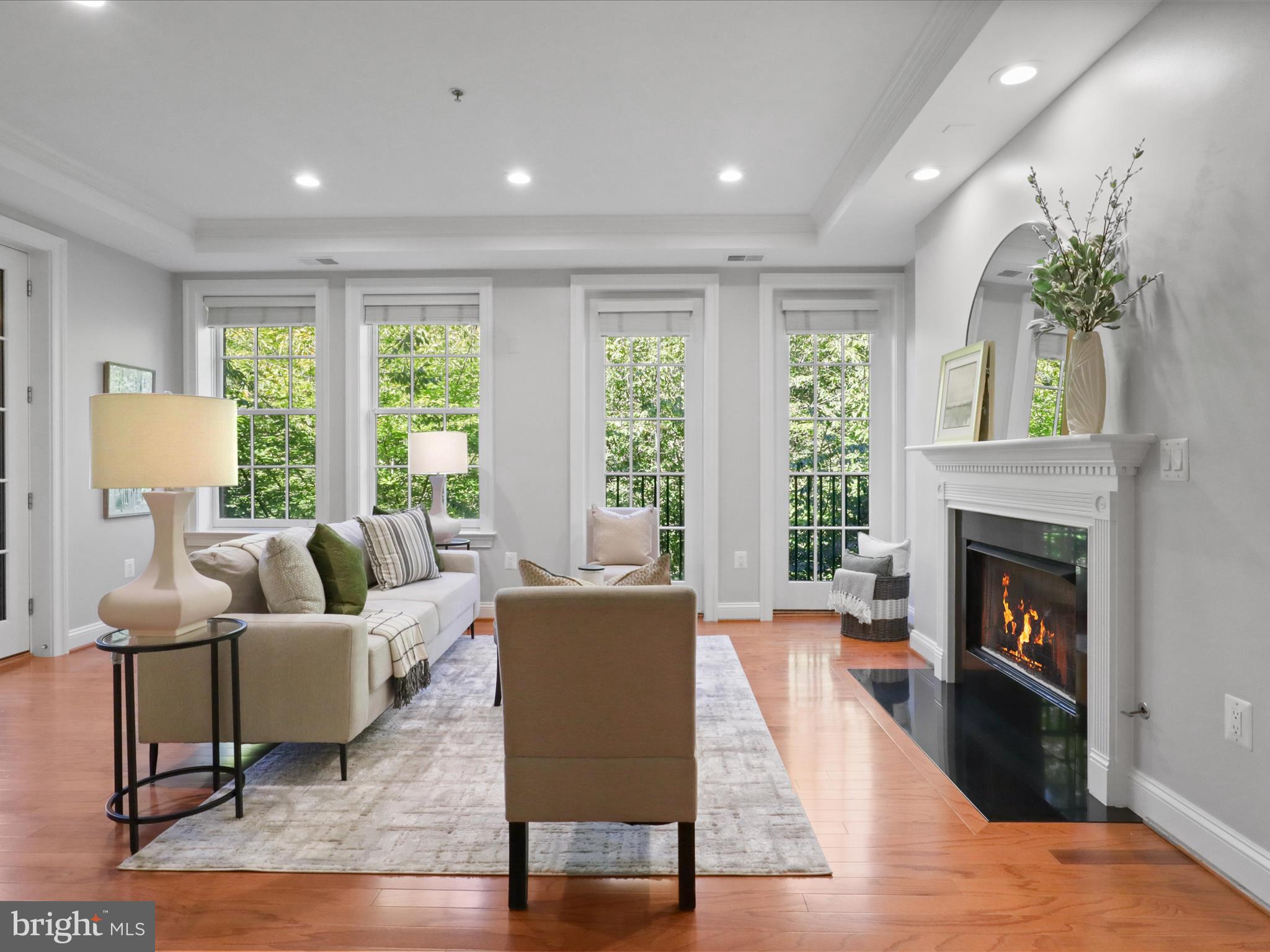 1781 Chain Bridge Road, Unit 303 McLean, VA 22102 - Photo 21 of 56 a living room with furniture and a fireplace