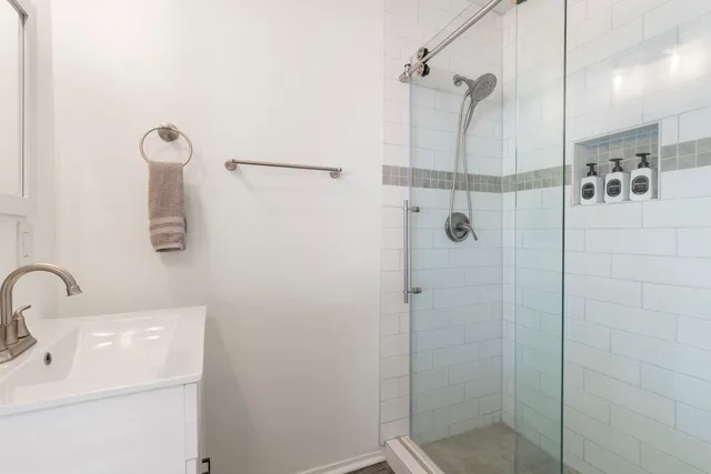 a bathroom with a shower
