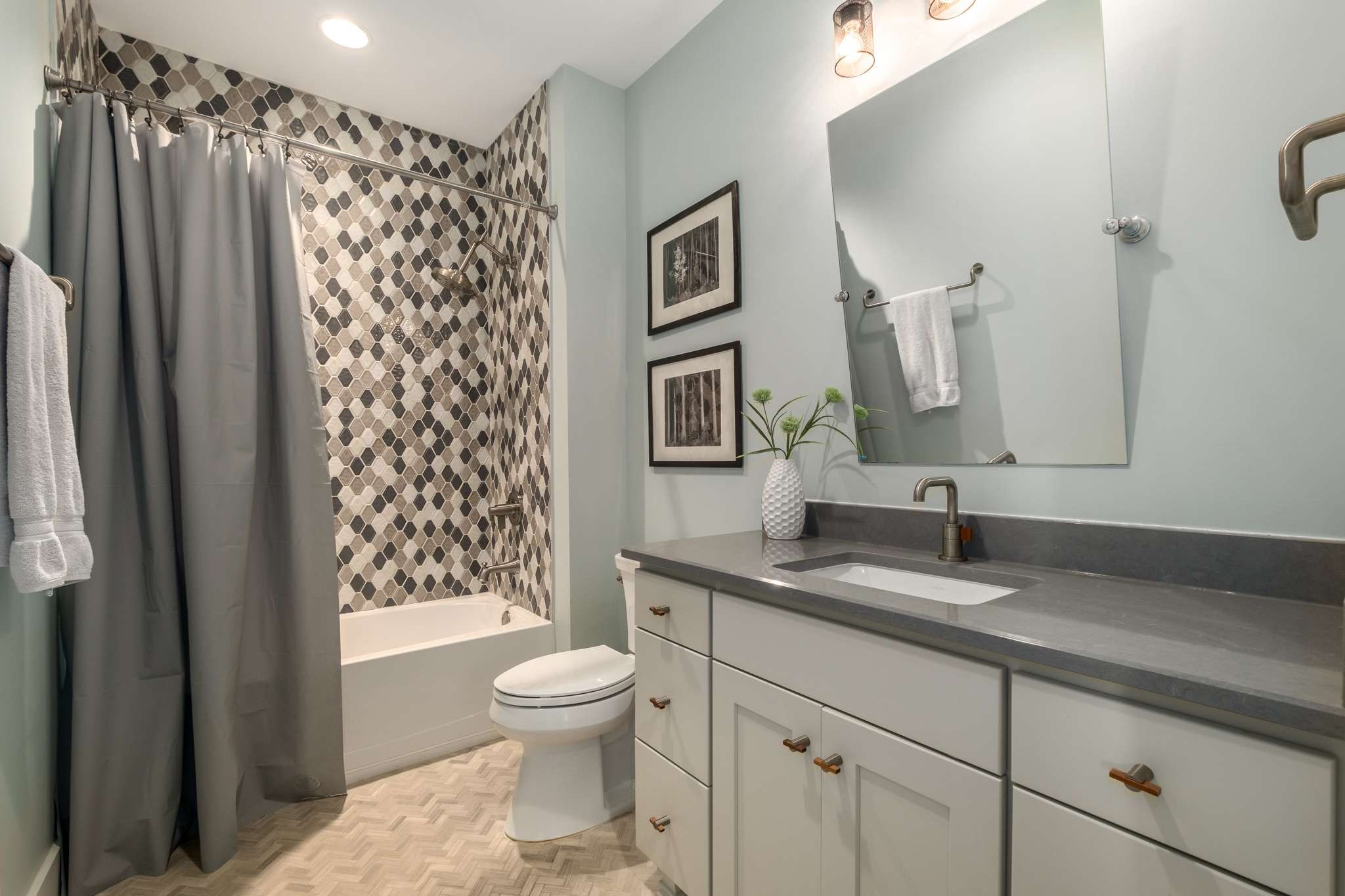 107 Vanner Road Mount Juliet, TN 37122 - Photo 35 of 54 a bathroom with a granite countertop sink toilet and shower