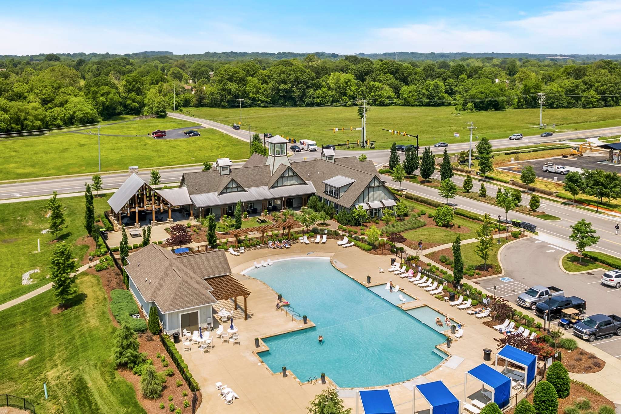 107 Vanner Road Mount Juliet, TN 37122 - Photo 45 of 54 an aerial view of a house with outdoor space swimming pool and lake view