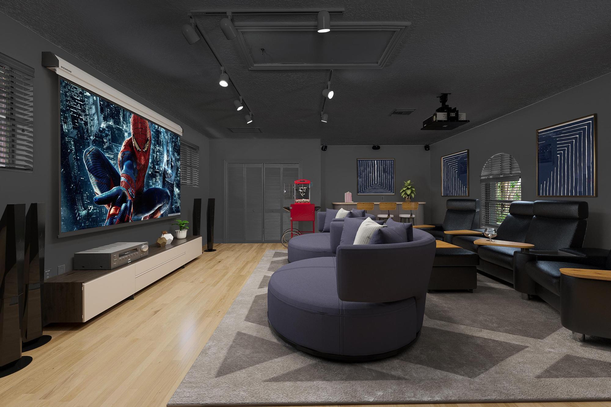 18907 Southeast Loxahatchee River Road Jupiter, FL 33458 - Photo 32 of 55 Staged Theater room