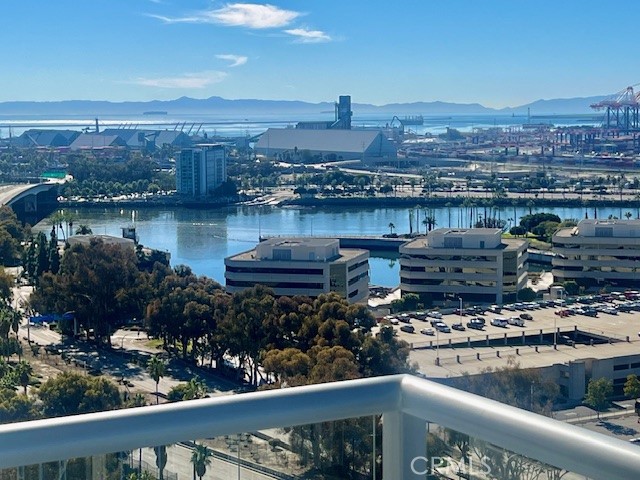a view of a lake from a balcony
