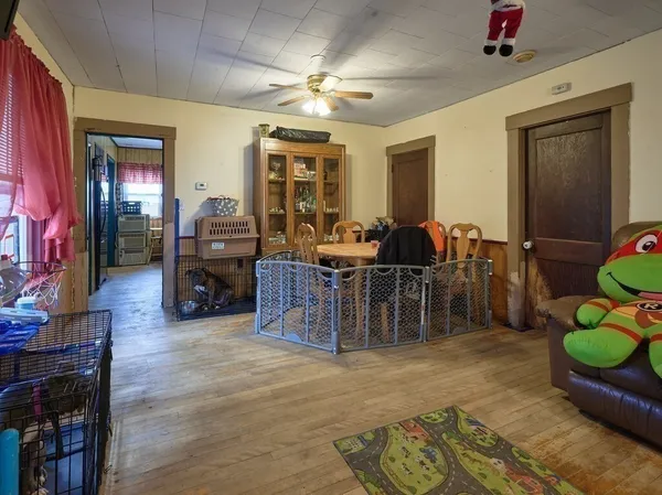 a living room filled with furniture