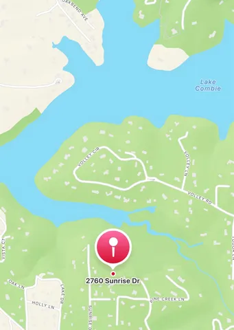 a view of a yard with plants and trees