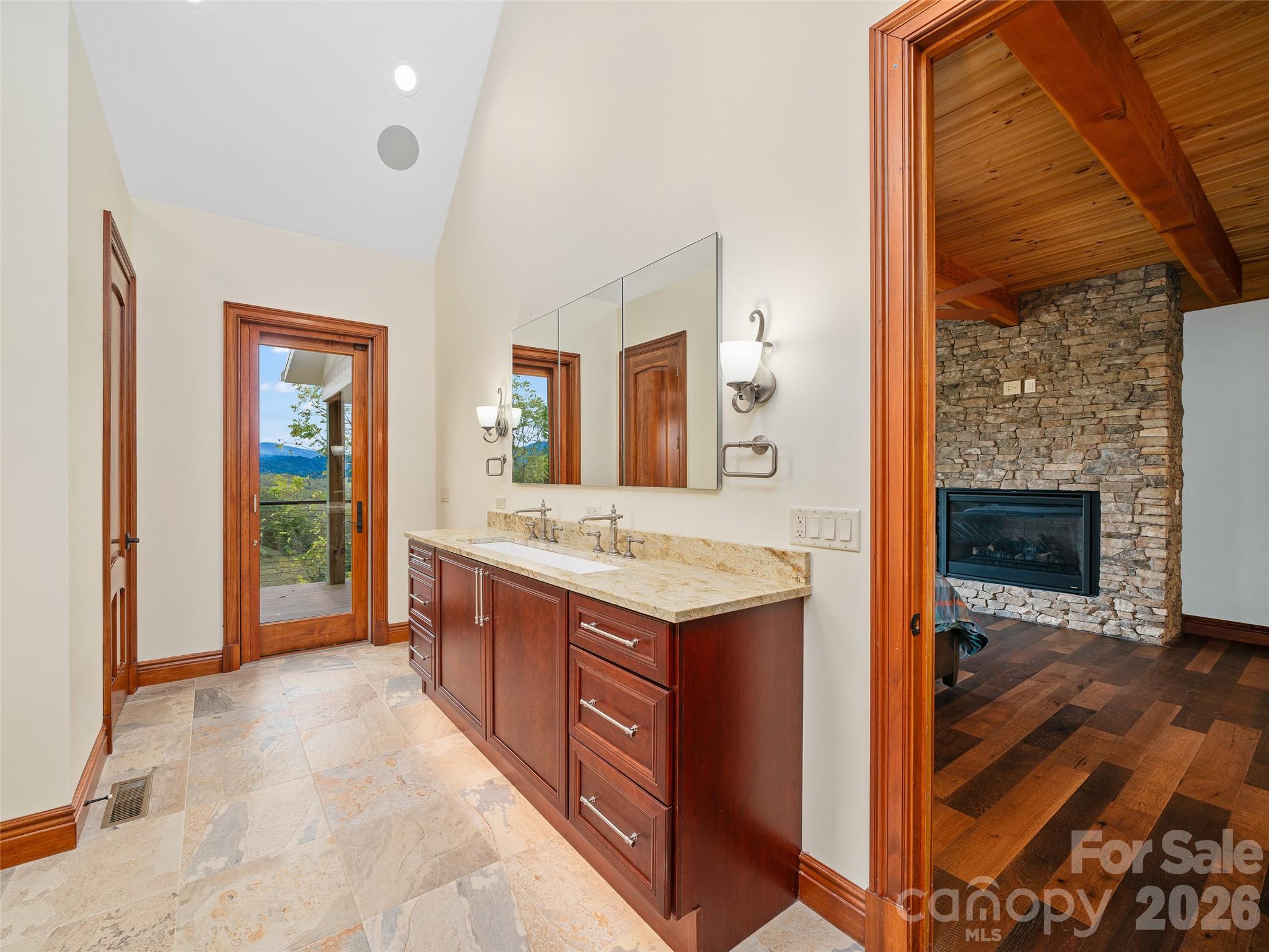 946 Ridge Road Green Mountain, NC 28740 - Photo 21 of 48 a kitchen with a sink and a refrigerator