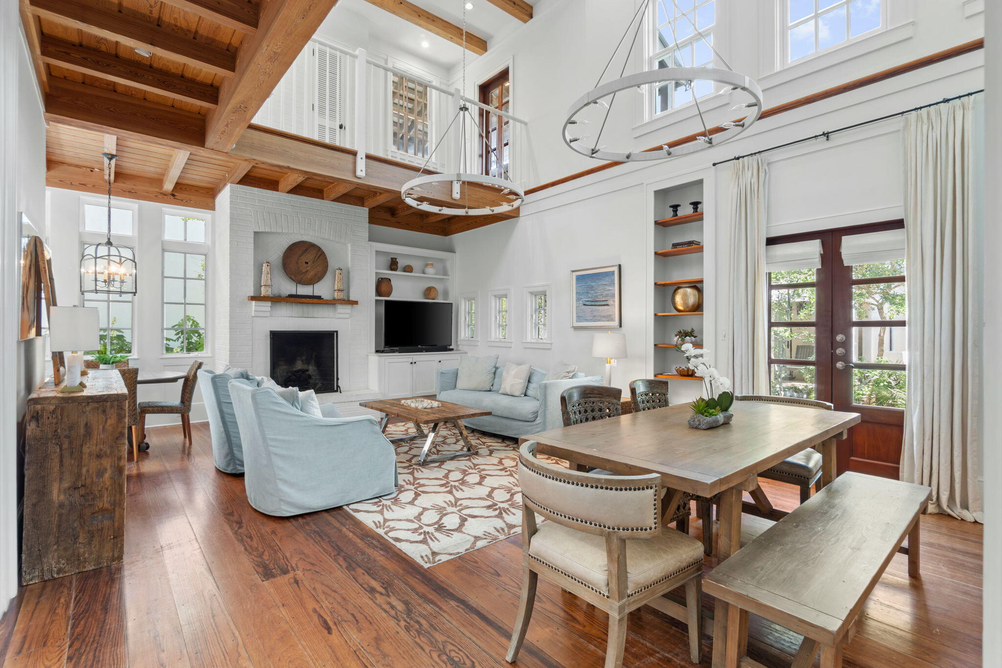 16 South Green Turtle Lane Inlet Beach, FL 32461 - Photo 12 of 59 a living room with fireplace furniture and a large window