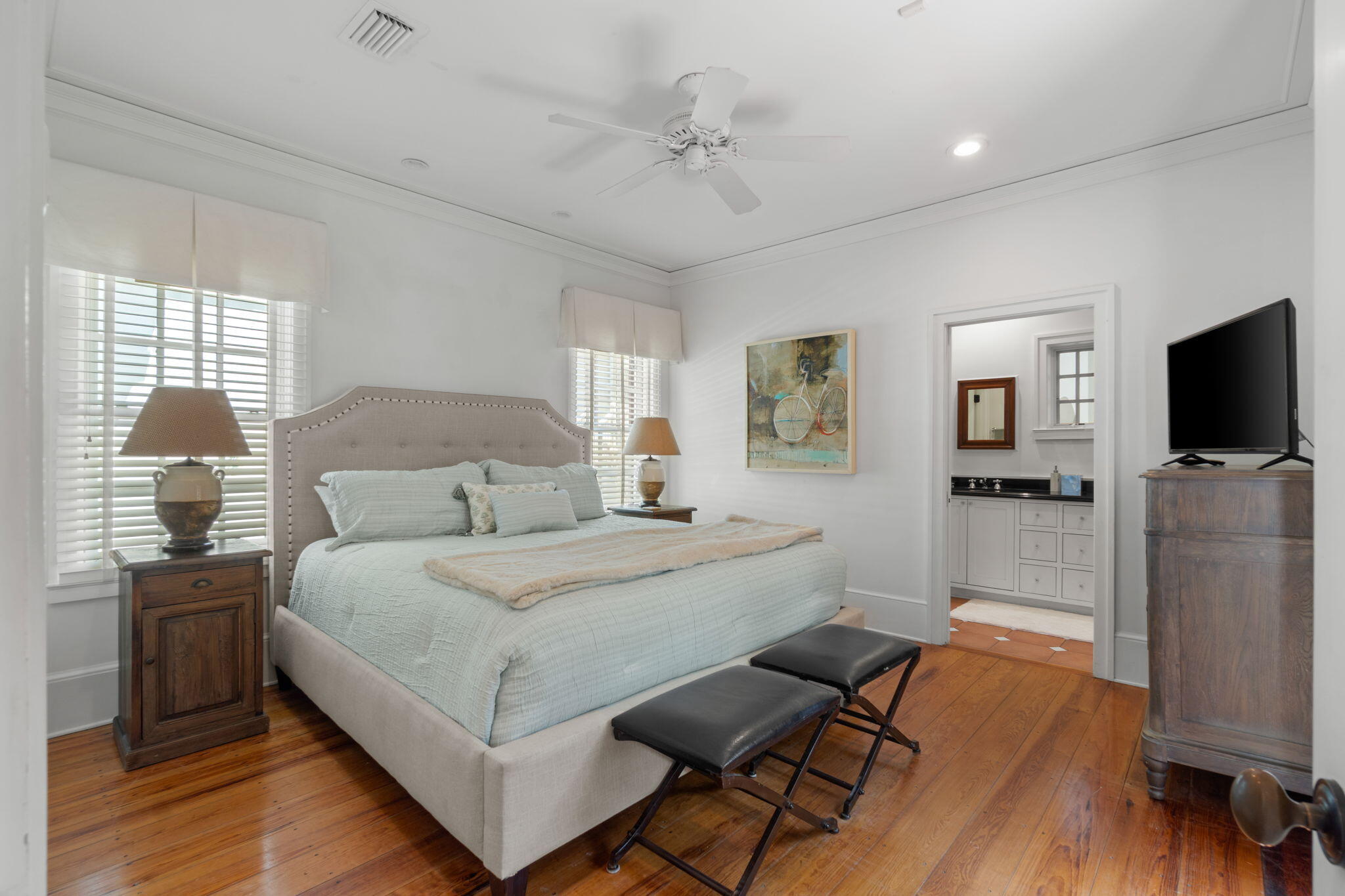 16 South Green Turtle Lane Inlet Beach, FL 32461 - Photo 23 of 59 a bedroom with a bed and a flat screen tv