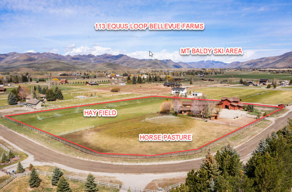 113 Equus Loop Blaine County, ID 83313 - Photo 20 of 99 Aerial with lines and area names