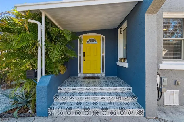 a view of a door of the house