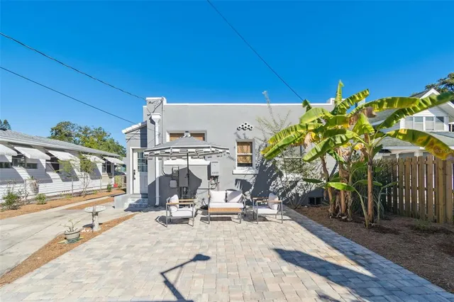 a backyard of a house