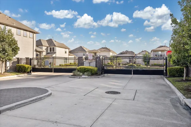 a view of a street with a houses