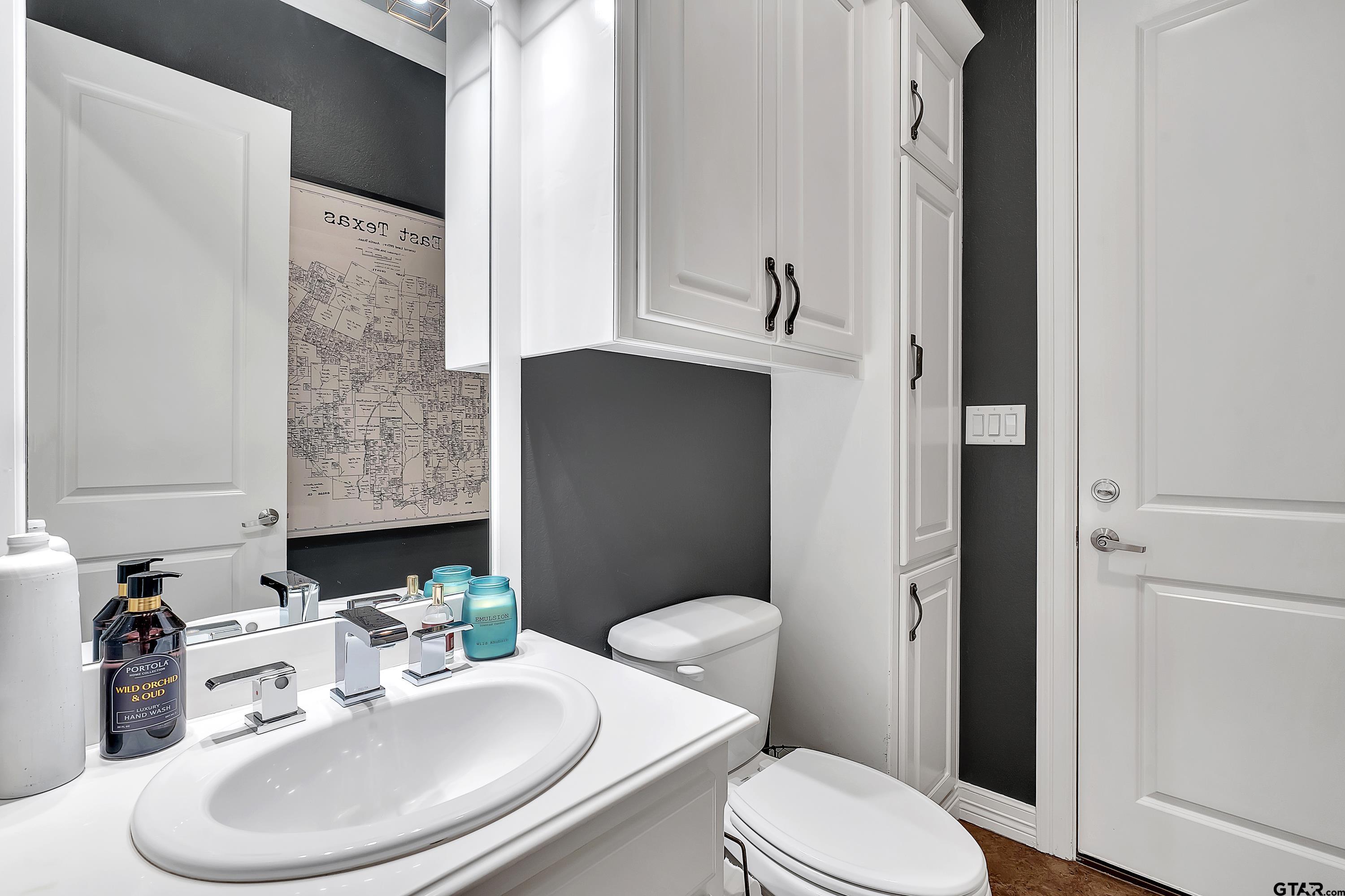 3901 Chase Crest Circle Longview, TX 75605 - Photo 26 of 44 a bathroom with a toilet sink and mirror