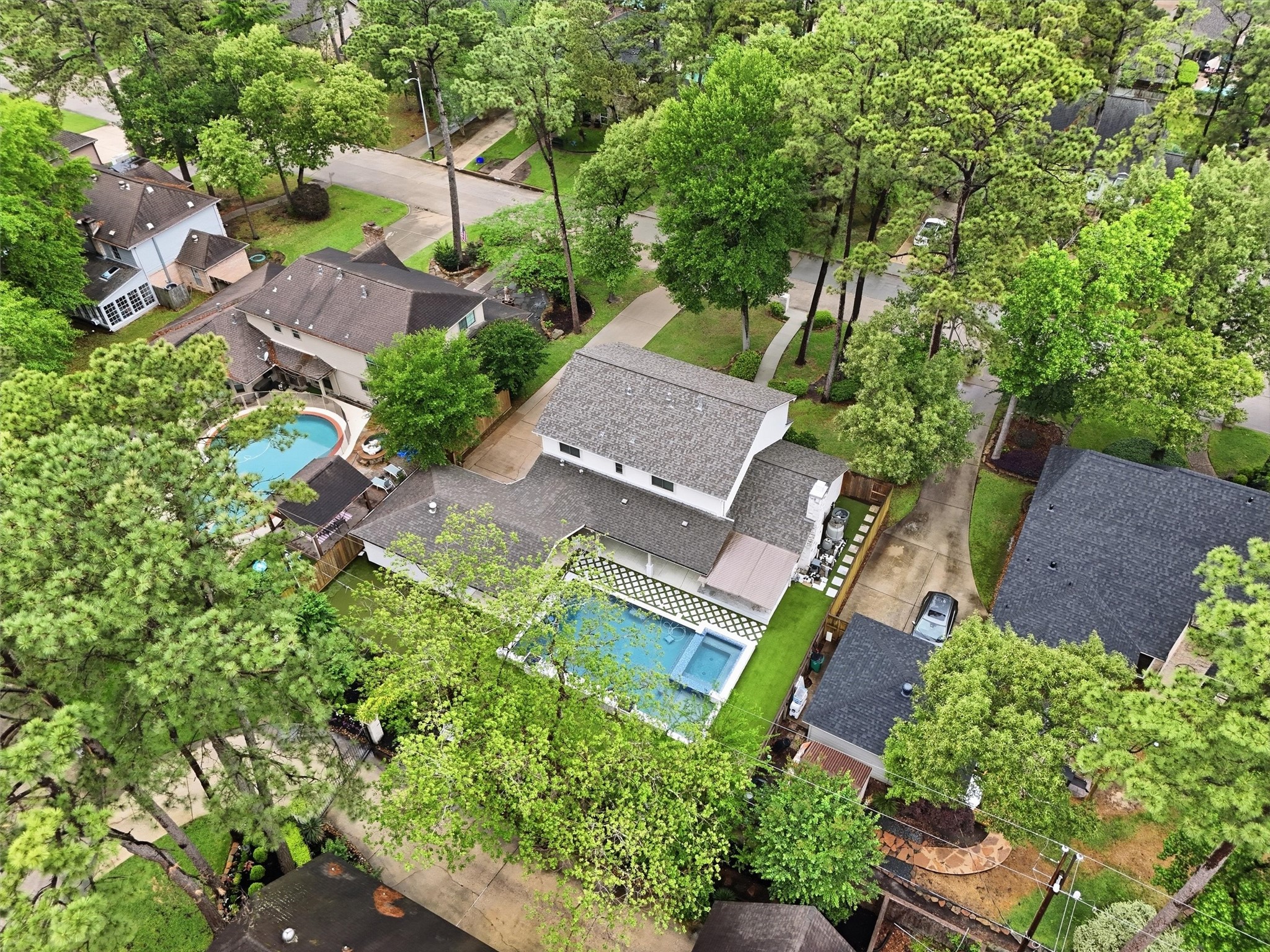 9519 Oxted Lane Spring, TX 77379 - Photo 39 of 40 an aerial view of a house with garden space and street view