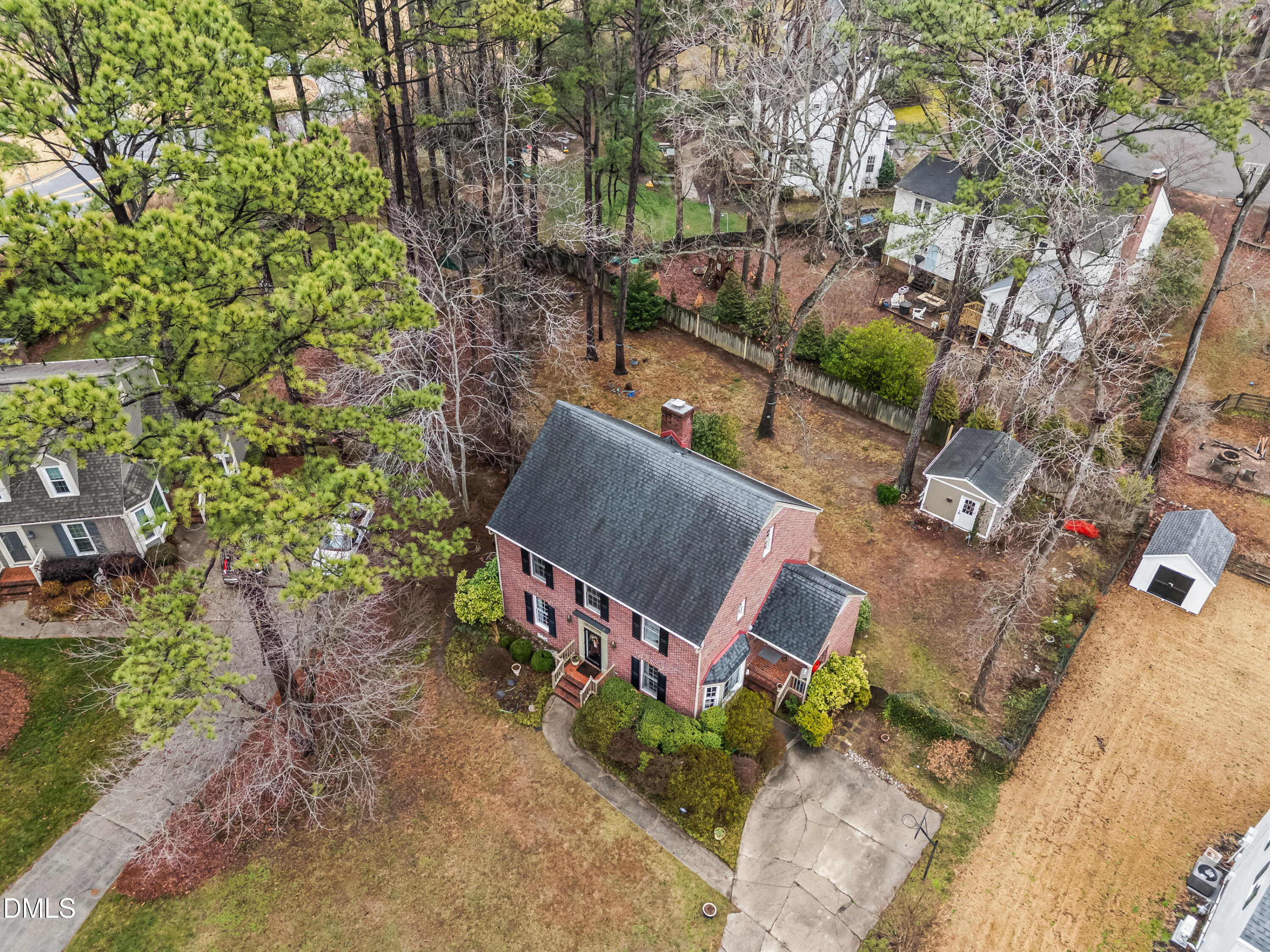 8304 North Crestwyck Court Raleigh, NC 27615 - Photo 4 of 40 an aerial view of a house with outdoor space