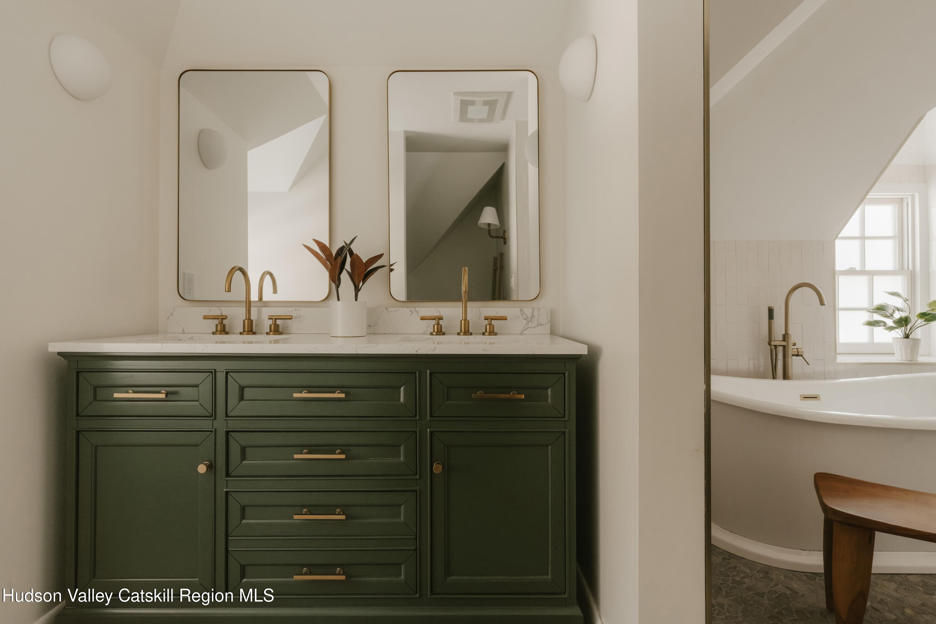 114 Dutchtown Road Saugerties, NY 12477 - Photo 27 of 44 a bathroom with a double vanity sink and mirror