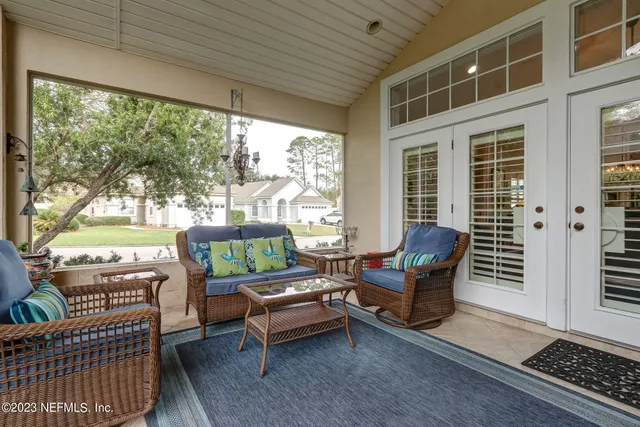 a view of outdoor space with a garden