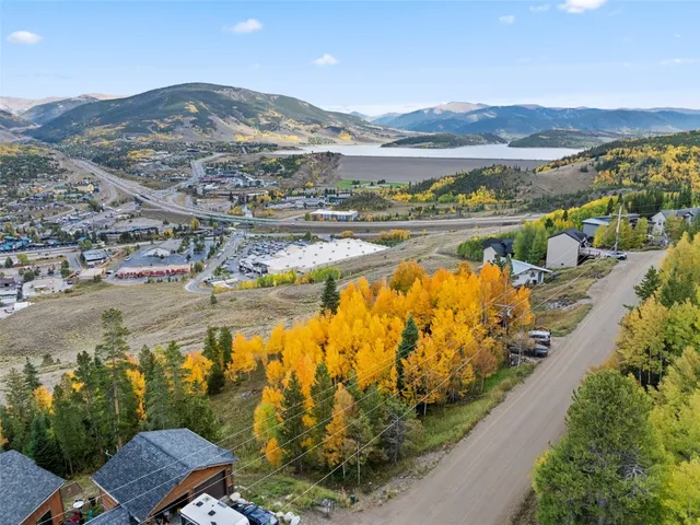 a view of a lake with mountains in the background