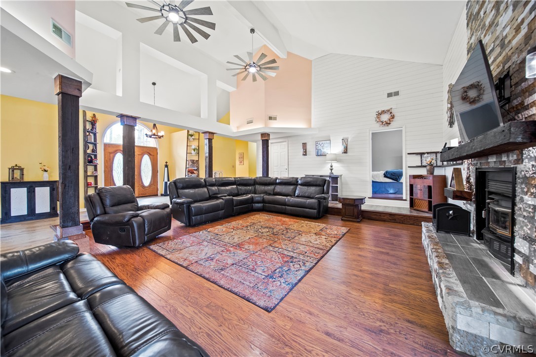 12700 Coalboro Road Chesterfield, VA 23838 - Photo 13 of 50 a living room with furniture and a fireplace