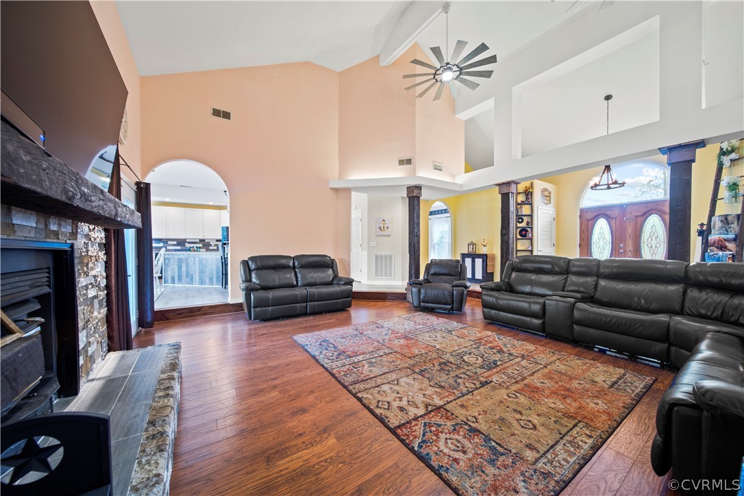 12700 Coalboro Road Chesterfield, VA 23838 - Photo 14 of 50 a living room with furniture and a fireplace