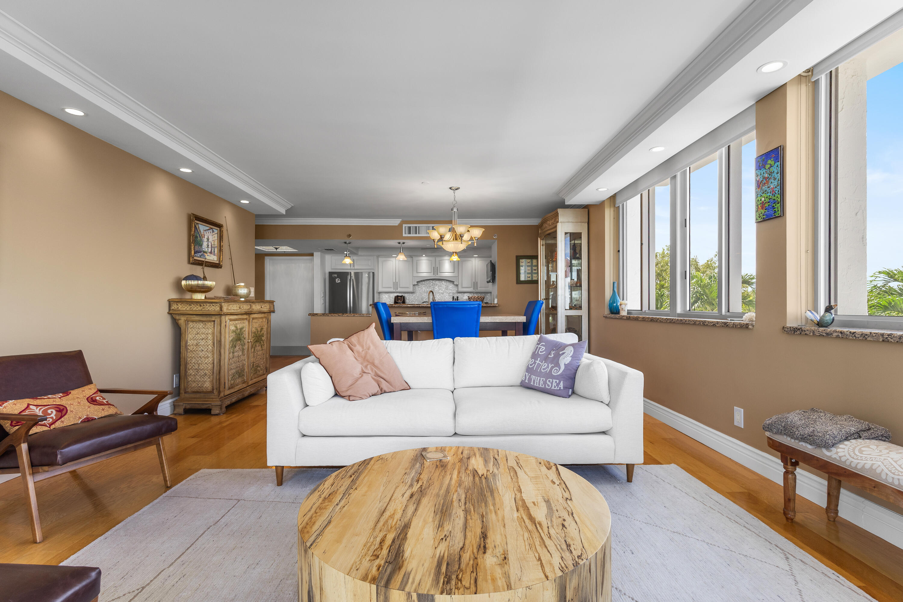4750 South Ocean Boulevard, Unit 204 Highland Beach, FL 33487 - Photo 5 of 30 a living room with furniture and a large window