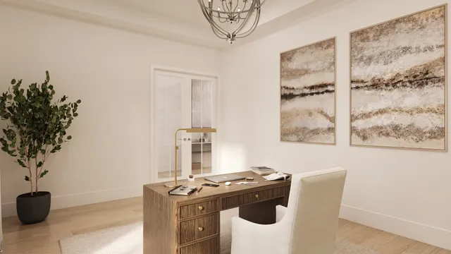 a view of a workspace with furniture