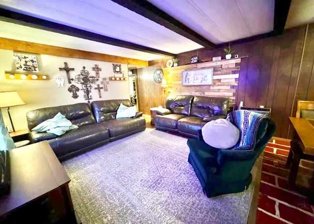 a living room with furniture