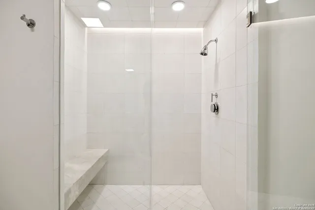 a bathroom with a shower