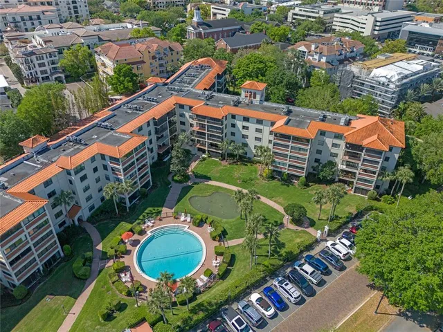 an aerial view of a city