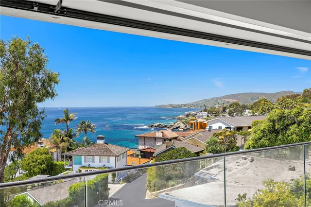 a view of a city from a balcony