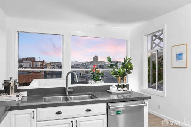 a view of balcony with furniture