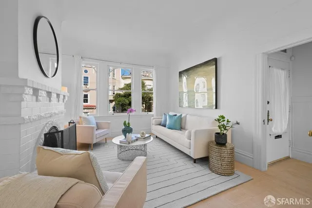 a living room with furniture